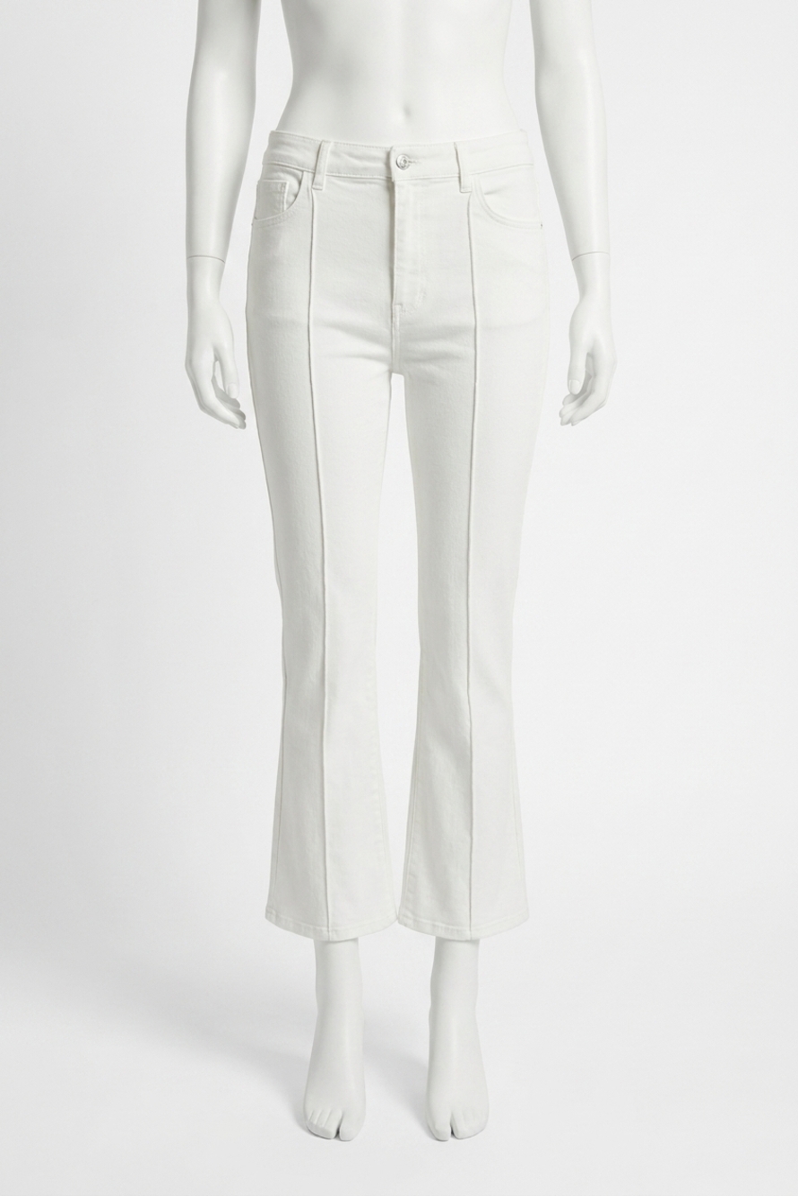 NEW DEREK LAM 10 CROSBY perce stretch cropped jean in blanc de blanc